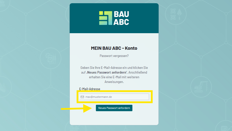 Passwort vergessen Dialog