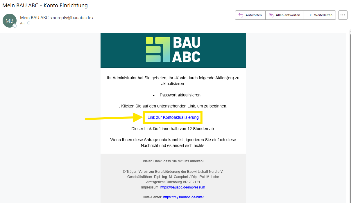 Passwort vergessen E-Mail
