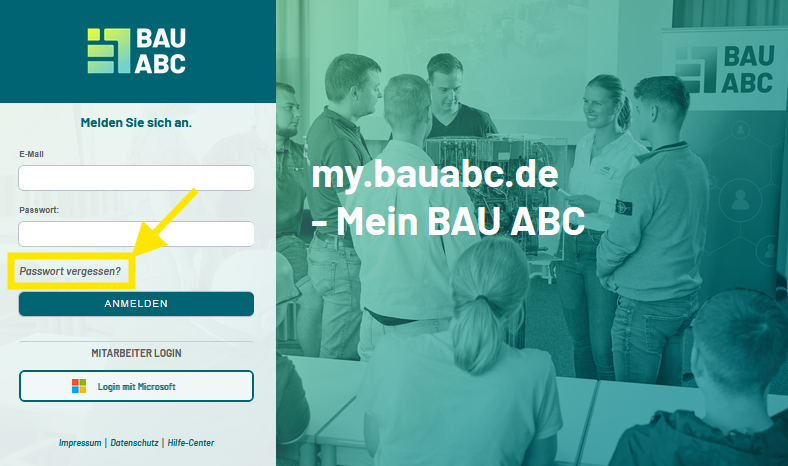 Passwort vergessen Link
